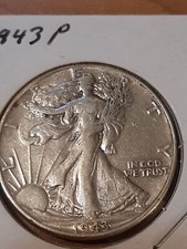 Moeda de prata 1/2 meio dólar Walking Liberty 1943 P Philadelphia 50C KM142 comprar usado  Enviando para Brazil
