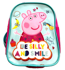 Mochila pré-escolar infantil menina Peppa Pig mini bolsa de livros Be Silly Smile 8”x6”, usado comprar usado  Enviando para Brazil
