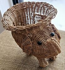 Usado, Cesta de elefante de vime natural vintage 8 x 6 comprar usado  Enviando para Brazil