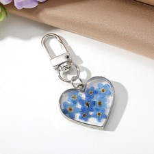(Chaveiro Flor Seca Coração Azul Forget-Me-Not) Presente para Ela】 comprar usado  Enviando para Brazil