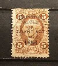 Usado, GUANO ACT de 1865 na receita 5 Johnson Atoll USADO.(Falso?local?) comprar usado  Enviando para Brazil