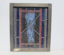 Painel de vitral antigo grande madeira antiga vintage com chumbo artístico 21 x 24, usado comprar usado  Enviando para Brazil