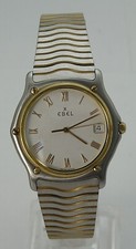 Relógio masculino de aço inoxidável e ouro 18K Wave com pulseira de aço inoxidável original 1187141 comprar usado  Enviando para Brazil