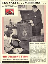 1932 advert h.m.v. for sale  SIDCUP