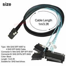 Cabo de Alimentação SAS Mini SATA SAS 36P SFF-8087 a 4 SFF-8482 3 PÉS 1M Novo comprar usado  Enviando para Brazil