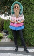 Używany, Futro Prawdziwe futro Futro Kamizelka 100% Real Ranch Arctic Fox Fur Hood Lis M na sprzedaż  PL