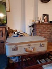 Antique leather suitcase for sale  MARKET RASEN