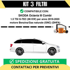 Kit 3 Filtri Tagliando per SKODA Octavia III Combi 1.5 TSI G-TEC 96 kw Benzin... na sprzedaż  Wysyłka do Poland