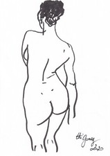 Dessin féminin encre d'occasion  Antibes
