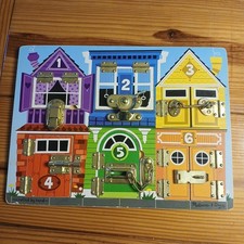 Placa de travas Melissa & Doug destrava e abre as 6 janelas e portas numeradas, usado comprar usado Placa de travas Melissa & Doug destrava e abre as 6 janelas e portas numeradas, usado comprar usado  Enviando para Brazil