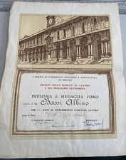 Diploma medaglia oro usato  Volpeglino