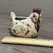 Esponja de frango galinha suporte almofada esmalte salpicado anos 70 vintage cerâmica MCM colorido comprar usado  Enviando para Brazil