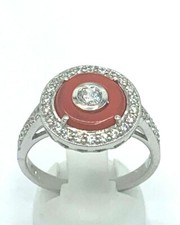 Ring koralle zirkonia gebraucht kaufen  Berlin