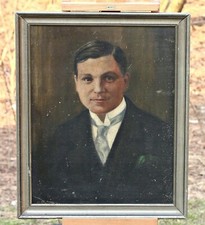 Portrait Of A Man - Antique Oil Painting, Dresden Academy Study Card, używany na sprzedaż  PL