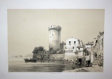 1852 Mola Di Gaeta Formia Italia Billmark Vista Litografia, usado comprar usado  Enviando para Brazil
