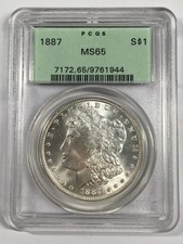 1887 Morgan dólar prata PCGS OGH ETIQUETA VERDE MS65 7FDA25 comprar usado  Enviando para Brazil