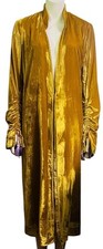 Jaqueta FREE PEOPLE Dahlia Velvet Duster Coat Dourada com Borlas Roxas Pequena comprar usado  Enviando para Brazil