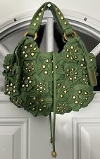 Usado, Mini bolsa de mão vintage Isabella Fiore (década de 1970) cravejada de couro verde muffin comprar usado  Enviando para Brazil