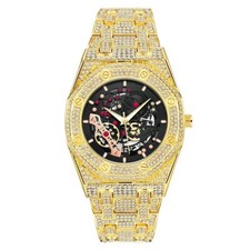 Premium Relogio Masculino Luxo Ouro Esqueleto Quartzo Relógio Limitado Personalizado comprar usado  Enviando para Brazil