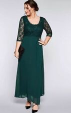 Sheego Transparente Manga Encaje Noche Vestido En Profundo Verde Ru 32 Más ( comprar usado  Enviando para Brazil