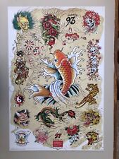 ED HARDY, TATUAGENS, 'GRÁFICO JAPONÊS', RARO AUTÊNTICO PÔSTER LICENCIADO 2008, ÚLTIMO!! comprar usado  Enviando para Brazil