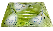 Saboneteira de vidro feita à mão – Oiseau de Bois Inc – Vidro fundido floral verde Quebec comprar usado  Enviando para Brazil