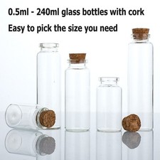 Compra a granel 0,5 ml-240 ml garrafa de vidro transparente minúscula frascos de cortiça vazios AP comprar usado  Enviando para Brazil
