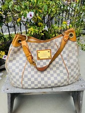 Bolsa de ombro autêntica Louis Vuitton Galliera branca Damier Azur couro lona comprar usado  Enviando para Brazil