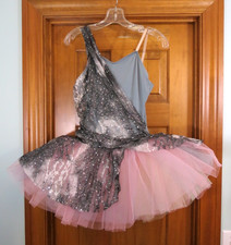 Lantejoulas Curtain Call cinza/rosa/preto balé tutu prata adulto M comprar usado  Enviando para Brazil