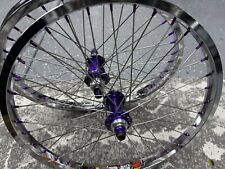 Conjunto de rodas BMX de 20 pol., cubos Chris King 36H, aros Sun Rhynolite, corrida de mamilos roxos comprar usado  Enviando para Brazil
