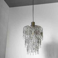 Candelabro grande CGC LIZA cristal e cromo luz de teto sombra (FS87-1) comprar usado  Enviando para Brazil