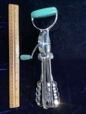 1950's VTG Flint Melhor Batedeira Manual Aço Inoxidável Turquesa comprar usado  Enviando para Brazil