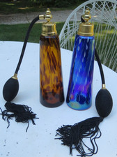 Usado, 2 Atomizadores de Perfume Art Glass 8" de altura lindos comprar usado  Enviando para Brazil