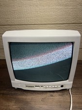 Vintage Sylvania 13” TV CRT Retro Gaming Com Rádio FM Embutido Branco Sem Controle Remoto comprar usado  Enviando para Brazil