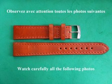 18 mm SOLIDE BRACELET CUIR DE VEAU VÉRITABLE FAUVE "ORANGE" ASPECT VINTAGE comprar usado  Enviando para Brazil