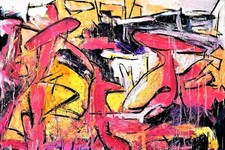El jardín de ballenas - pintura abstracta sobre lienzo - impresión artística de París 24X36 segunda mano  Embacar hacia Mexico