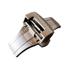 22mm DEPLIEGUE BROCHE BANDA CORREA CUERO HEBILLA PARA PANERAI 44MM S/ACERO segunda mano  Embacar hacia Mexico