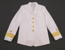 Casaco branco da Marinha dos EUA 14 WR feminino oficial vestido de serviço poliéster uniforme militar comprar usado  Enviando para Brazil