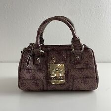 Bolsa Guess Vintage Y2K Mini Bowler Barril Roxo Roxo Monograma McBling comprar usado  Enviando para Brazil