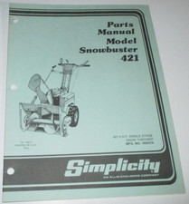 Simplicity 421 snowbuster for sale  Elizabeth