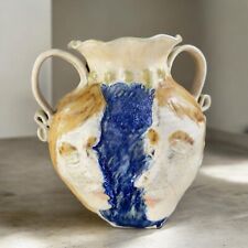 Vaso de cerâmica vintage feito à mão arte popular assinado Alison M casal beijando vintage comprar usado  Enviando para Brazil