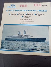 Folheto Chandris Cruise Line Achille Lauro 1985 comprar usado  Enviando para Brazil