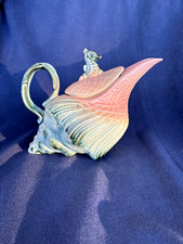 Usado, Bule Hull Ebb Tide Conch Shell cavalo-marinho com tampa rosa turquesa P-14 comprar usado  Enviando para Brazil