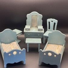 Móveis vintage para casa de bonecas HTF Strombecker quarto azul década de 1930 escala 1:12 comprar usado  Enviando para Brazil