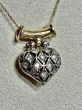 slide 14k heart diamond for sale  Orwell