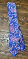 Gravata masculina Dolcepunta roxa e azul paisley feita à mão na Itália de seda italiana comprar usado  Enviando para Brazil