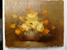Huile toile roses d'occasion  Meung-sur-Loire