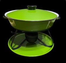 Conjunto de fondue/paella de porcelana verde abacate Portugal vintage B & M Douro, usado comprar usado  Enviando para Brazil