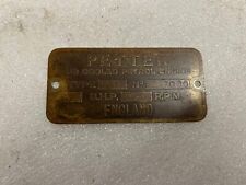 Petter brass plate for sale  LYDNEY