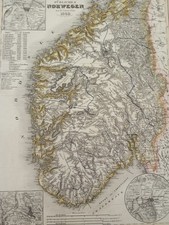 Carta Geográfica NORUEGA MERIDIONAL Según Carpelan 1849 Grabado comprar usado  Enviando para Brazil